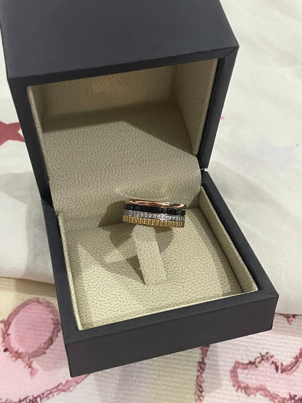 Boucheron Quatre Series Wide-Band Four-Ring Diamond-Encrusted Ring